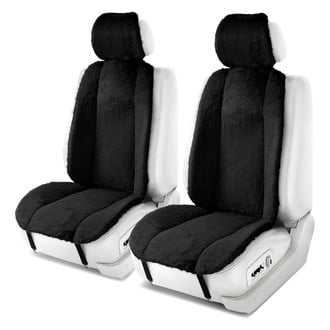 FH Group® - Doe16 Faux Rabbit Fur 1st Row Black Seat Cushions