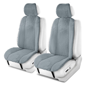 FH Group® - Doe16 Faux Rabbit Fur 1st Row Gray Seat Cushions