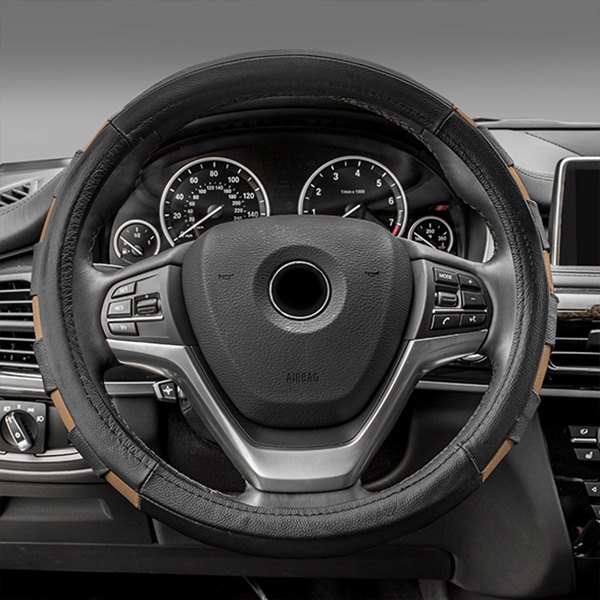 FH Group® - Genuine Leather Sport Beige Steering Wheel Cover