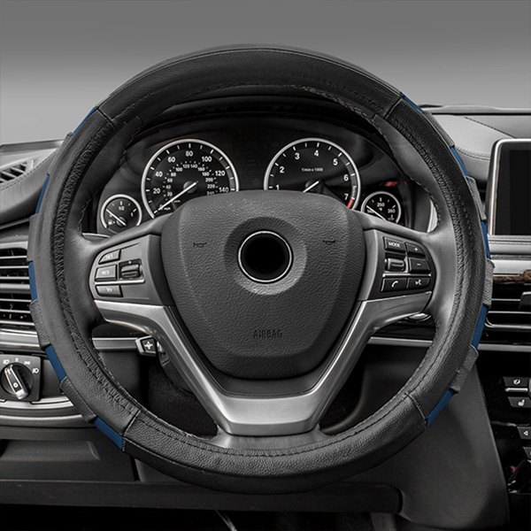 FH Group® - Genuine Leather Sport Blue Steering Wheel Cover
