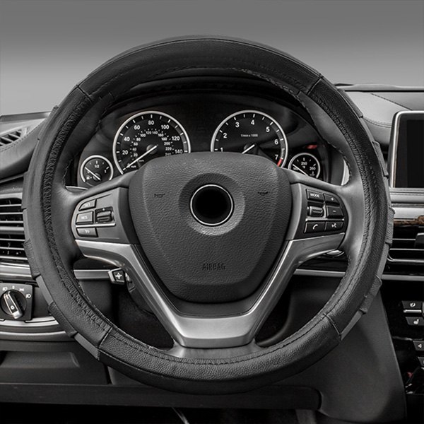 FH Group® - Genuine Leather Sport Gray Steering Wheel Cover