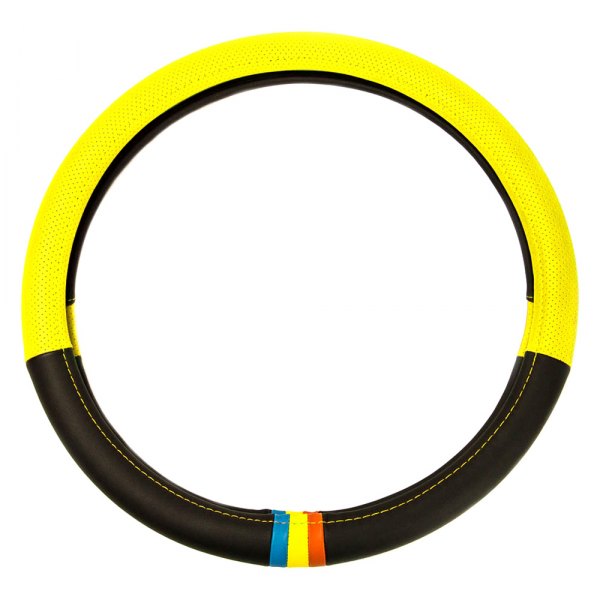 FH Group® - Full Spectrum Genuine Leather Yellow Steering Wheel Cover