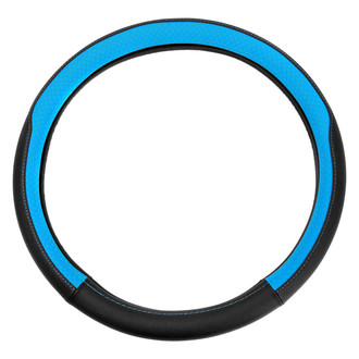FH Group® - Geometric Chic Genuine Leather Blue Steering Wheel Cover