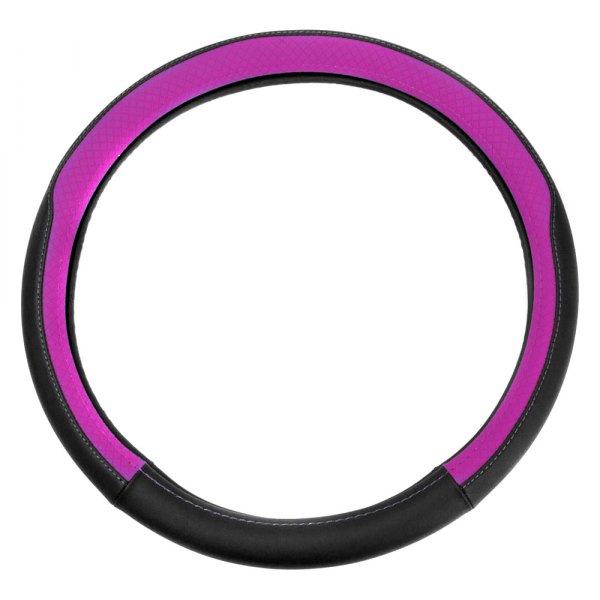 FH Group® - Geometric Chic Genuine Leather Purple Steering Wheel Cover