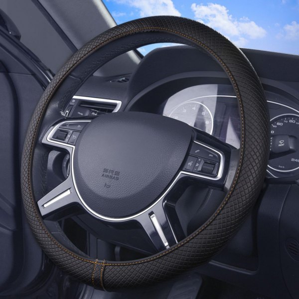 FH Group® - Ultra Comfort Leatherette Flexible Brown Steering Wheel Cover