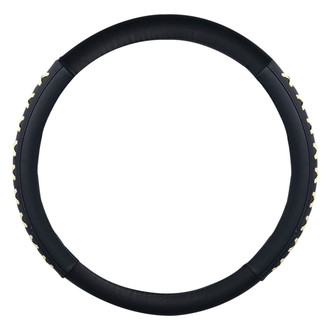 FH Group® - Genuine Leather Lace-Up Beige Steering Wheel Cover