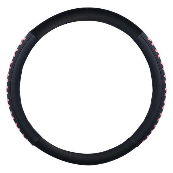 FH Group® - Genuine Leather Lace-Up Pink Steering Wheel Cover