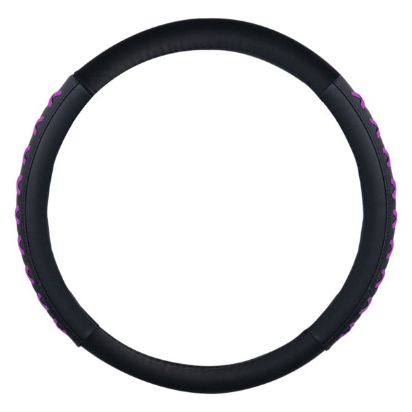 FH Group® - Genuine Leather Lace-Up Purple Steering Wheel Cover