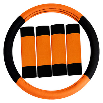 FH Group® - Modernistic Orange Steering Wheel Cover and Seat Belt Pads