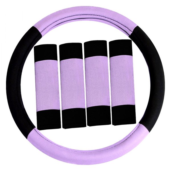 FH Group® - Modernistic Purple Steering Wheel Cover and Seat Belt Pads