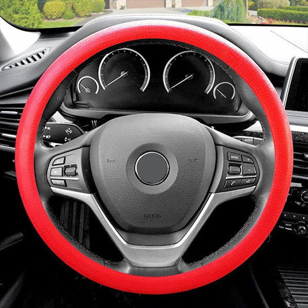 FH Group® - Snake Pattern Silicone Red Steering Wheel Cover