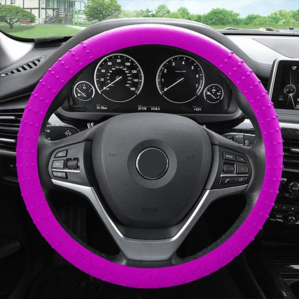 FH Group® - Nibbed Silicone Hot Pink Steering Wheel Cover with Massaging Grip