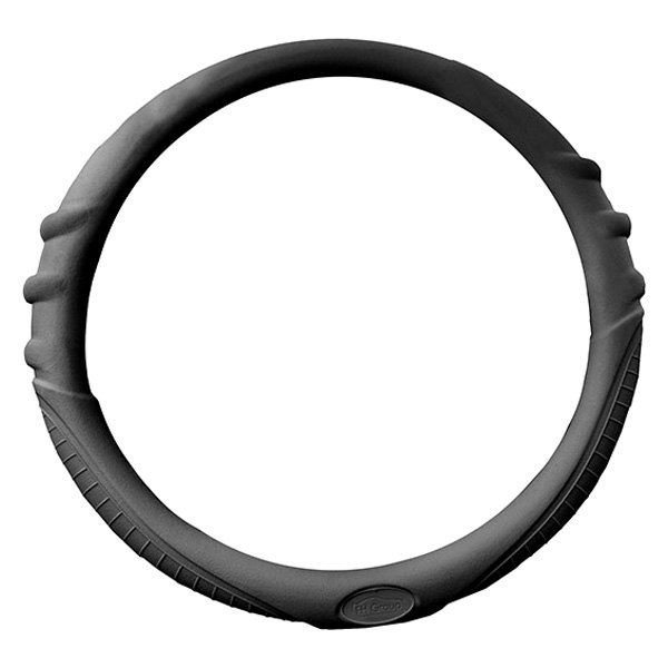 FH Group® - Silicone Black Steering Wheel Cover with Grip Marks
