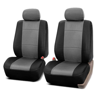 FH Group® - PU Leather 1st Row Black & Gray Seat Covers