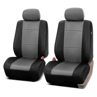 FH Group® - Premium PU Leather 1st Row Black & Gray Seat Covers