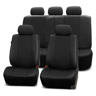 FH Group® - Deluxe Leatherette 1st & 2nd Row Black Seat Covers