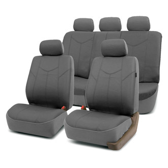 FH Group® - PU Leather Rome 1st & 2nd Row Gray Seat Covers