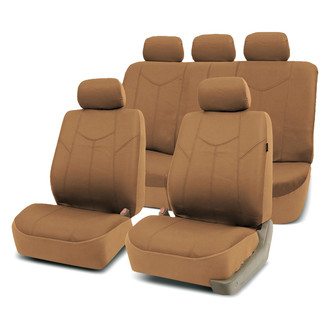 FH Group® - PU Leather Rome 1st & 2nd Row Tan Seat Covers