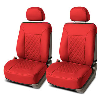 FH Group® - Deluxe Faux Leather Diamond Pattern 1st Row Red Seat Cushions
