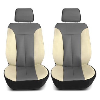 FH Group® CIPU090102GRAYBEIGE - Apex90 Superior Faux Leather 1st Row Gray & Beige Seat Covers