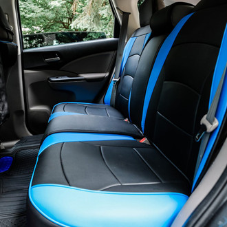 FH Group® - Ultra Comfort Deluxe Leatherette 2nd Row Black & Blue Seat Cushions