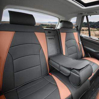 FH Group® - Ultra Comfort Deluxe Leatherette 2nd Row Black & Brown Seat Cushions