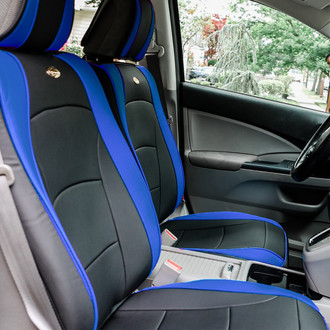 FH Group® - Ultra Comfort Deluxe Leatherette 1st Row Black & Blue Seat Cushions