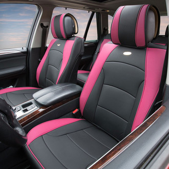 FH Group® - Ultra Comfort Deluxe Leatherette 1st Row Black & Pink Seat Cushions