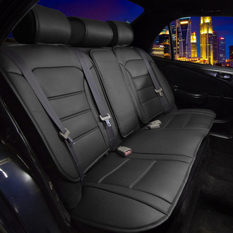 FH Group® - Futuristic Faux Leather 2nd Row Black Seat Cushions