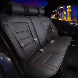 FH Group® - Futuristic Faux Leather 2nd Row Black & Red Seat Cushions
