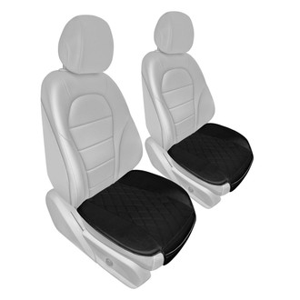 FH Group® - Faux Leather 1st Row Black Seat Cushion Pad with Front Pocket
