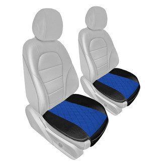FH Group® - Faux Leather 1st Row Black & Blue Seat Cushion Pad with Front Pocket