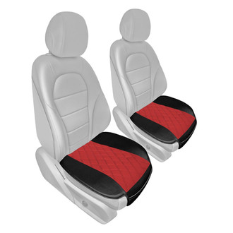 FH Group® - Faux Leather 1st Row Black & Red Seat Cushion Pad with Front Pocket