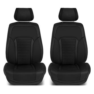FH Group® - Tour19 Faux Leather 3D Mesh 1st Row Black Seat Cushions