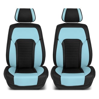 FH Group® - Tour19 Faux Leather 3D Mesh 1st Row Black & Blue Seat Cushions