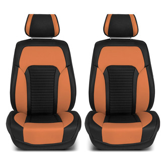 FH Group® - Tour19 Faux Leather 3D Mesh 1st Row Black & Brown Seat Cushions
