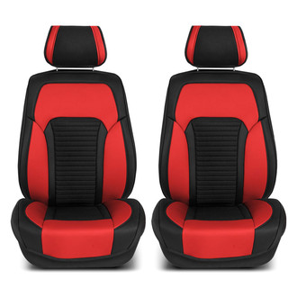 FH Group® - Tour19 Faux Leather 3D Mesh 1st Row Black & Red Seat Cushions