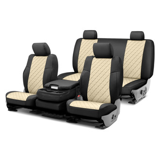 FH Group® - Neoprene 1st & 2nd Row Black & Beige Custom Seat Covers