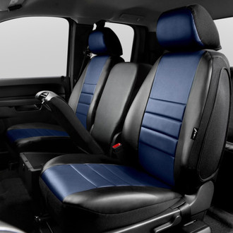 LeatherLite™ Series 1st Row Black & Blue Seat Covers