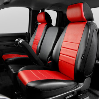 LeatherLite™ Series 1st Row Black & Red Seat Covers