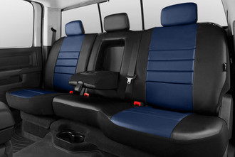 LeatherLite™ Series 2nd Row Black & Blue Seat Covers