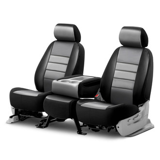 Fia® - LeatherLite™ Series 1st Row Black & Gray Seat Covers