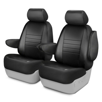 Fia® - LeatherLite™ Series 1st Row Black Seat Covers