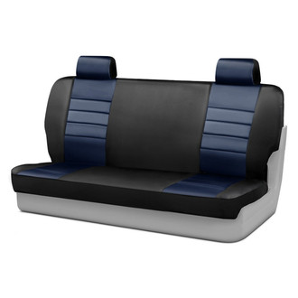 Fia® - LeatherLite™ Series 1st Row Black & Blue Seat Covers
