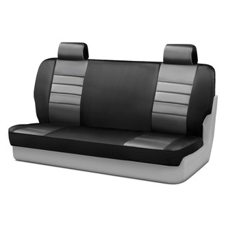 Fia® - LeatherLite™ Series 1st Row Black & Gray Seat Covers