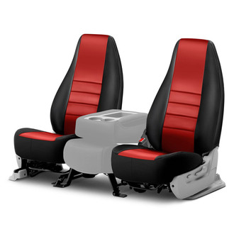 Fia® - LeatherLite™ Series 1st Row Black & Red Seat Covers