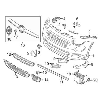 Fiat OE - Front Bumper & Grille - Bumper & Components (Bumper Cover & Trim), (Easy / Lounge / Pop)