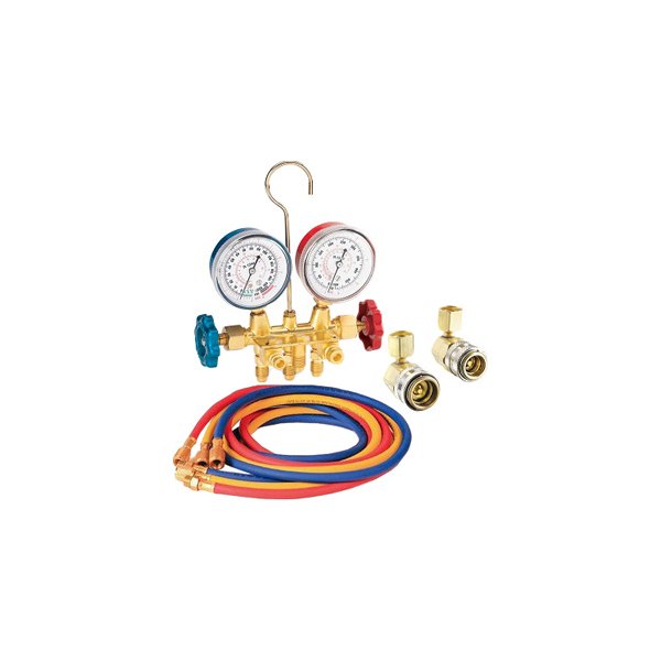 FJC® - Brass R-134a Manifold Gauge Set with 72" Hoses and Quick Couplers