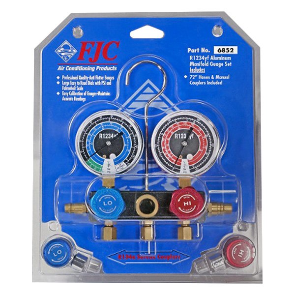 FJC® - Aluminum R-1234yf Manifold Gauge Set with 72" Hoses and Manual Couplers