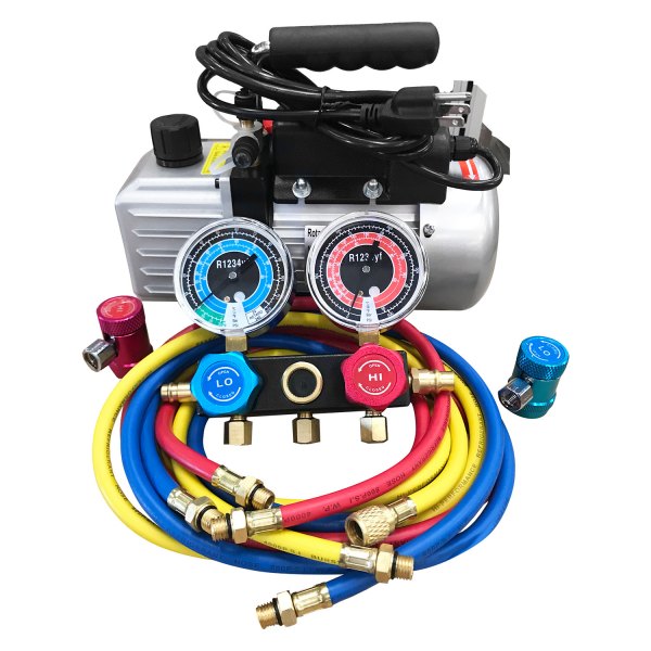 FJC® - 3 CFM R-1234yf Vacuum Pump and Gauge Manifold Set
